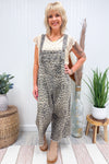 Cheetah Cropped Overalls