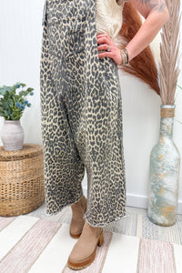 Cheetah Cropped Overalls
