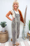 Cheetah Cropped Overalls