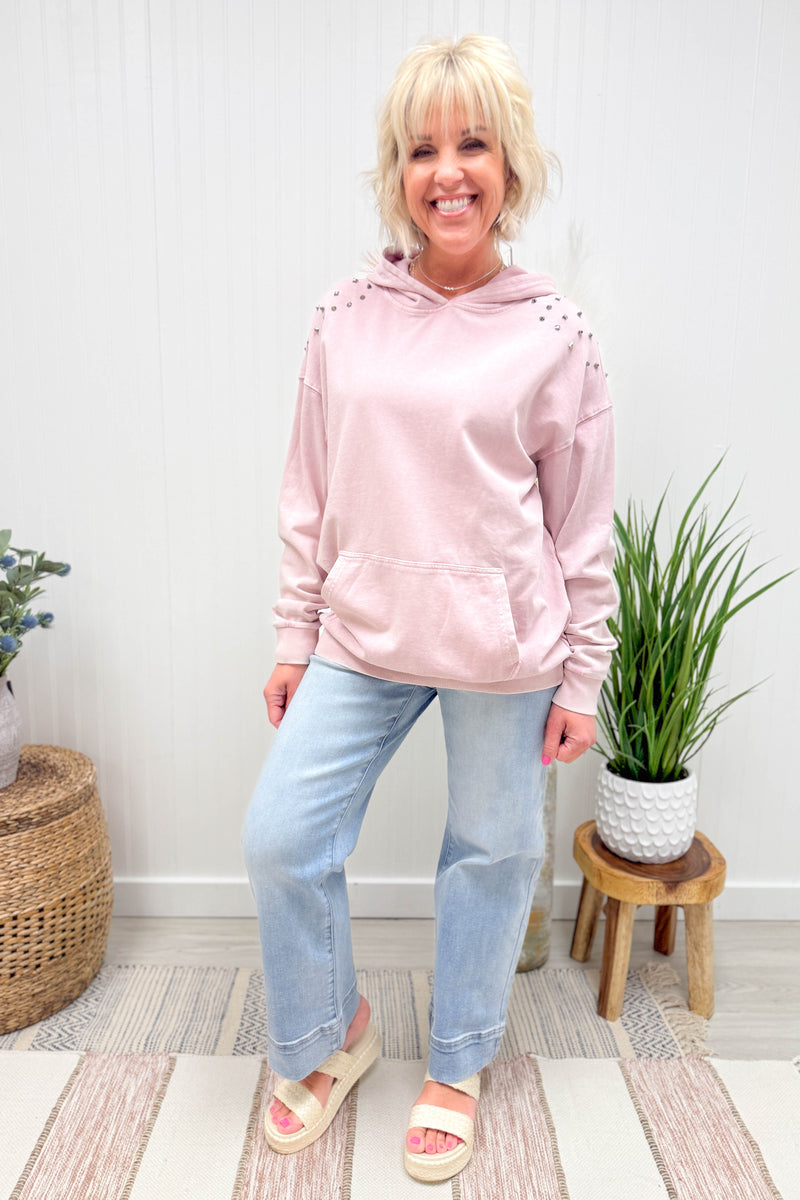 Violet Studded Hoodie