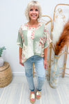 * RESTOCK* POL Lace + Floral Patchwork Top