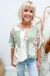 * RESTOCK* POL Lace + Floral Patchwork Top