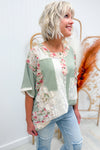 * RESTOCK* POL Lace + Floral Patchwork Top
