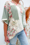 * RESTOCK* POL Lace + Floral Patchwork Top