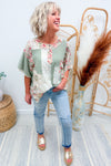 * RESTOCK* POL Lace + Floral Patchwork Top