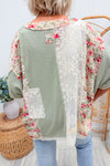 * RESTOCK* POL Lace + Floral Patchwork Top