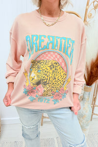 Pink Dreamer Leopard Graphic Sweatshirt