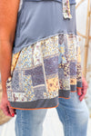 POL Charcoal Mixed Print Tunic Tank