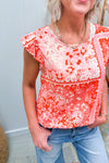 Orange Mix Print Blouse