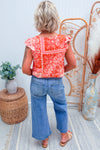 Orange Mix Print Blouse
