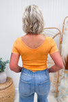 Neon Orange Stretchy Ribbed Tee