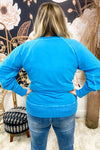 Ice Blue Terry Pullover Sweatshirt
