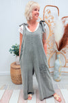 Ash Mineral Wash Floral Jumpsuit