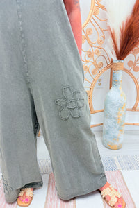 Ash Mineral Wash Floral Jumpsuit