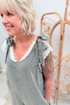 Ash Mineral Wash Floral Jumpsuit