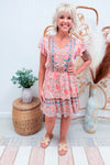 Pink Floral Boho Dress