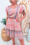 Pink Floral Boho Dress