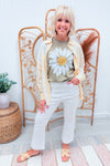 Yellow Patch Lace Gauze Top