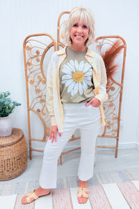 Yellow Patch Lace Gauze Top