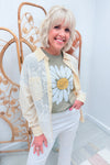 Yellow Patch Lace Gauze Top