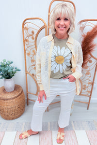 Yellow Patch Lace Gauze Top