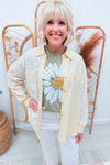 Yellow Patch Lace Gauze Top