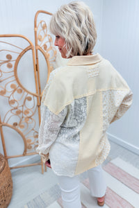 Yellow Patch Lace Gauze Top