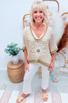 *RESTOCK* POL Olive Loose Knit Flower Sweater