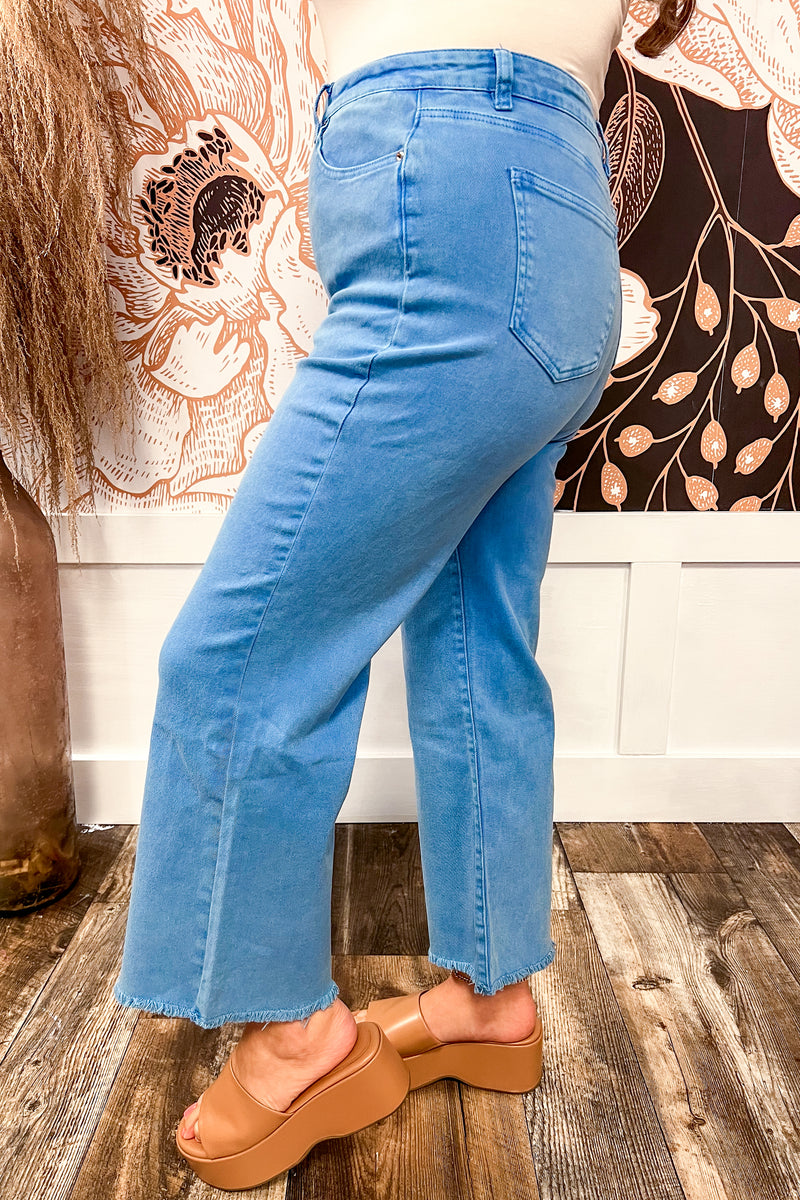 Ocean Cropped Stretchy Bootcut Jeans