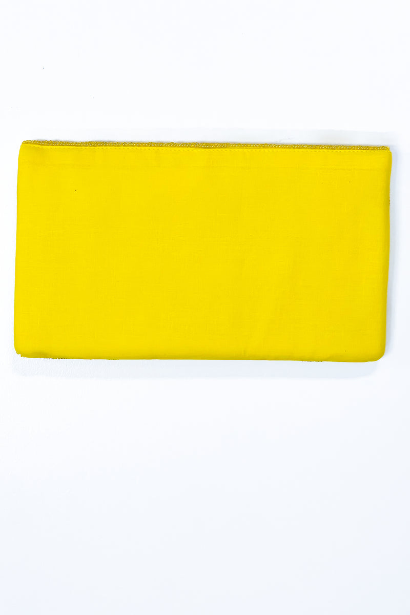 Yellow Floral Beaded Crossbody Bag