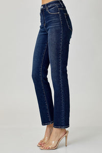 Caroline Ankle Straight Dark Wash Denim
