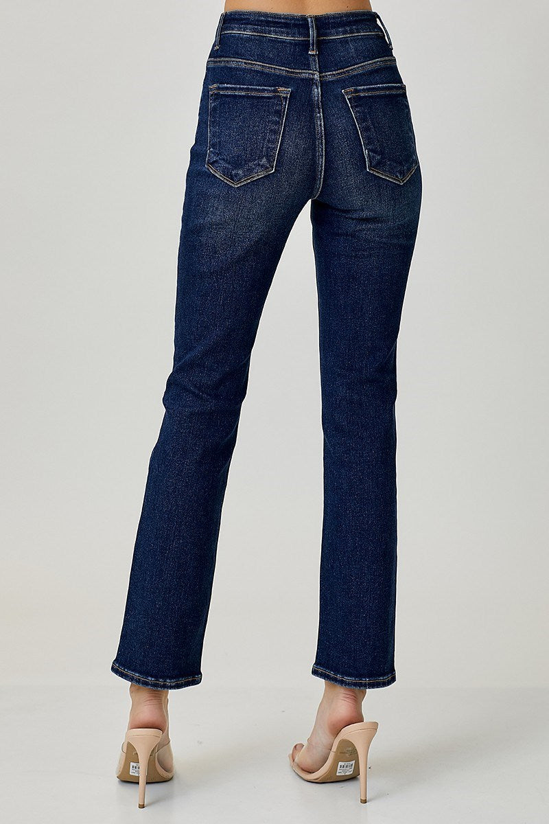 Caroline Ankle Straight Dark Wash Denim