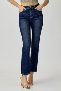 Caroline Ankle Straight Dark Wash Denim