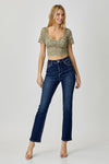 Caroline Ankle Straight Dark Wash Denim