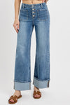 Sylvia Patch Pocket Wide Cuff Jeans