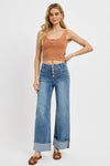 Sylvia Patch Pocket Wide Cuff Jeans